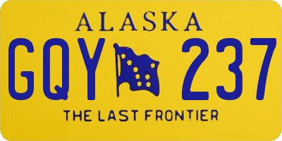 AK license plate GQY237