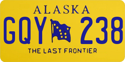 AK license plate GQY238