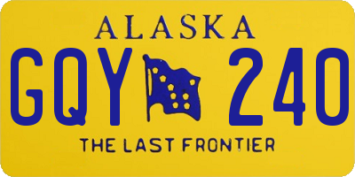 AK license plate GQY240