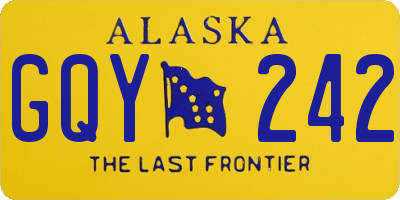 AK license plate GQY242