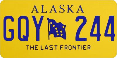 AK license plate GQY244