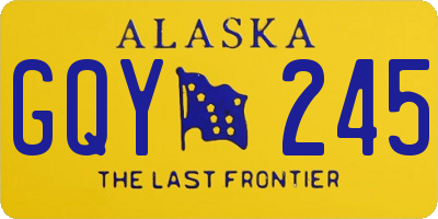 AK license plate GQY245