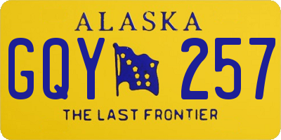 AK license plate GQY257