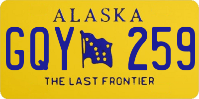 AK license plate GQY259
