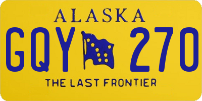 AK license plate GQY270