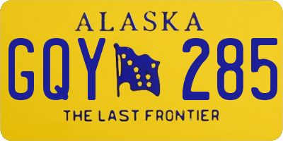 AK license plate GQY285