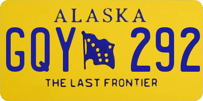 AK license plate GQY292