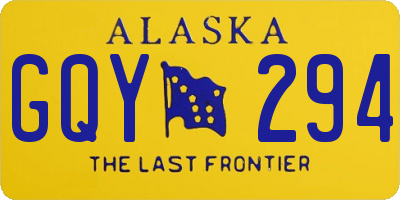 AK license plate GQY294