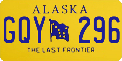 AK license plate GQY296