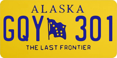 AK license plate GQY301