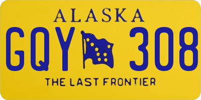 AK license plate GQY308