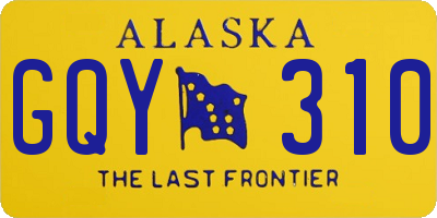 AK license plate GQY310