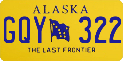 AK license plate GQY322