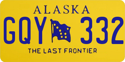 AK license plate GQY332