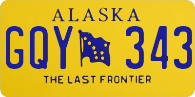 AK license plate GQY343