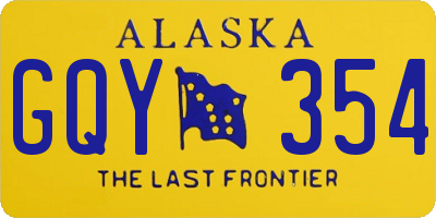 AK license plate GQY354