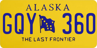 AK license plate GQY360