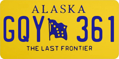 AK license plate GQY361