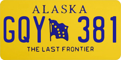 AK license plate GQY381