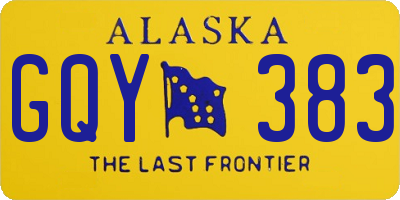 AK license plate GQY383