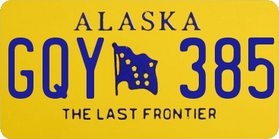 AK license plate GQY385