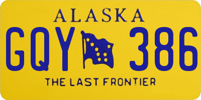 AK license plate GQY386