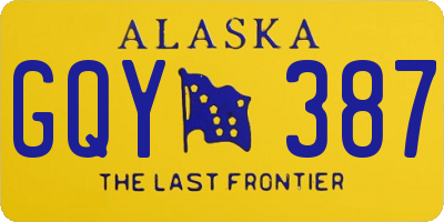 AK license plate GQY387