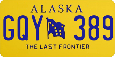 AK license plate GQY389