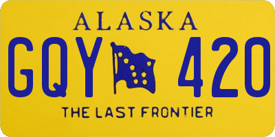 AK license plate GQY420