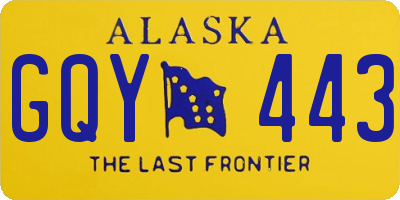 AK license plate GQY443