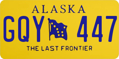 AK license plate GQY447