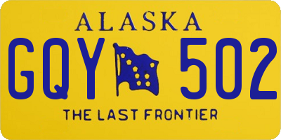 AK license plate GQY502