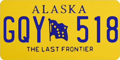 AK license plate GQY518