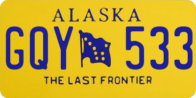AK license plate GQY533