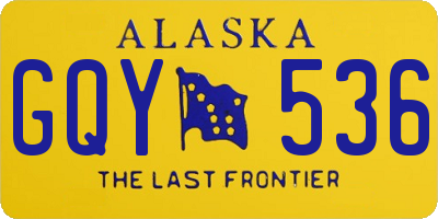 AK license plate GQY536