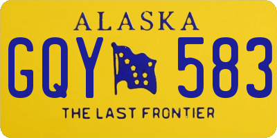 AK license plate GQY583