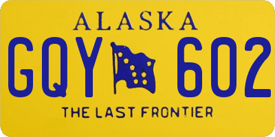 AK license plate GQY602