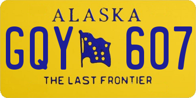 AK license plate GQY607