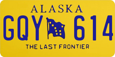 AK license plate GQY614