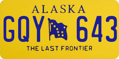 AK license plate GQY643