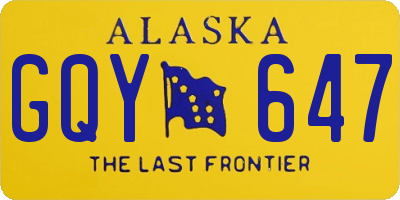 AK license plate GQY647