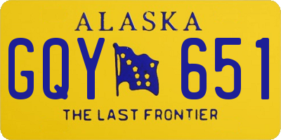 AK license plate GQY651