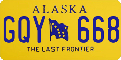AK license plate GQY668