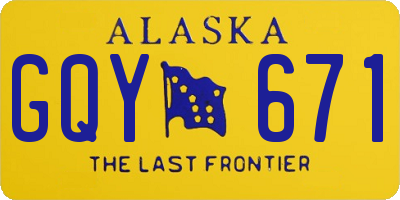AK license plate GQY671