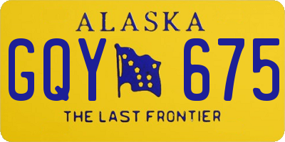 AK license plate GQY675