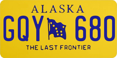 AK license plate GQY680