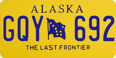 AK license plate GQY692