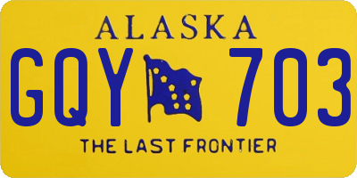 AK license plate GQY703