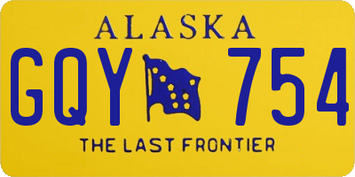 AK license plate GQY754