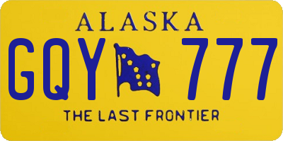 AK license plate GQY777